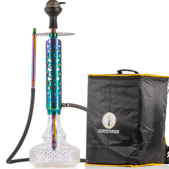 COCOYAYA Crucio Hookah (Ferro Series) - Rainbow Stem & Transparent Base
