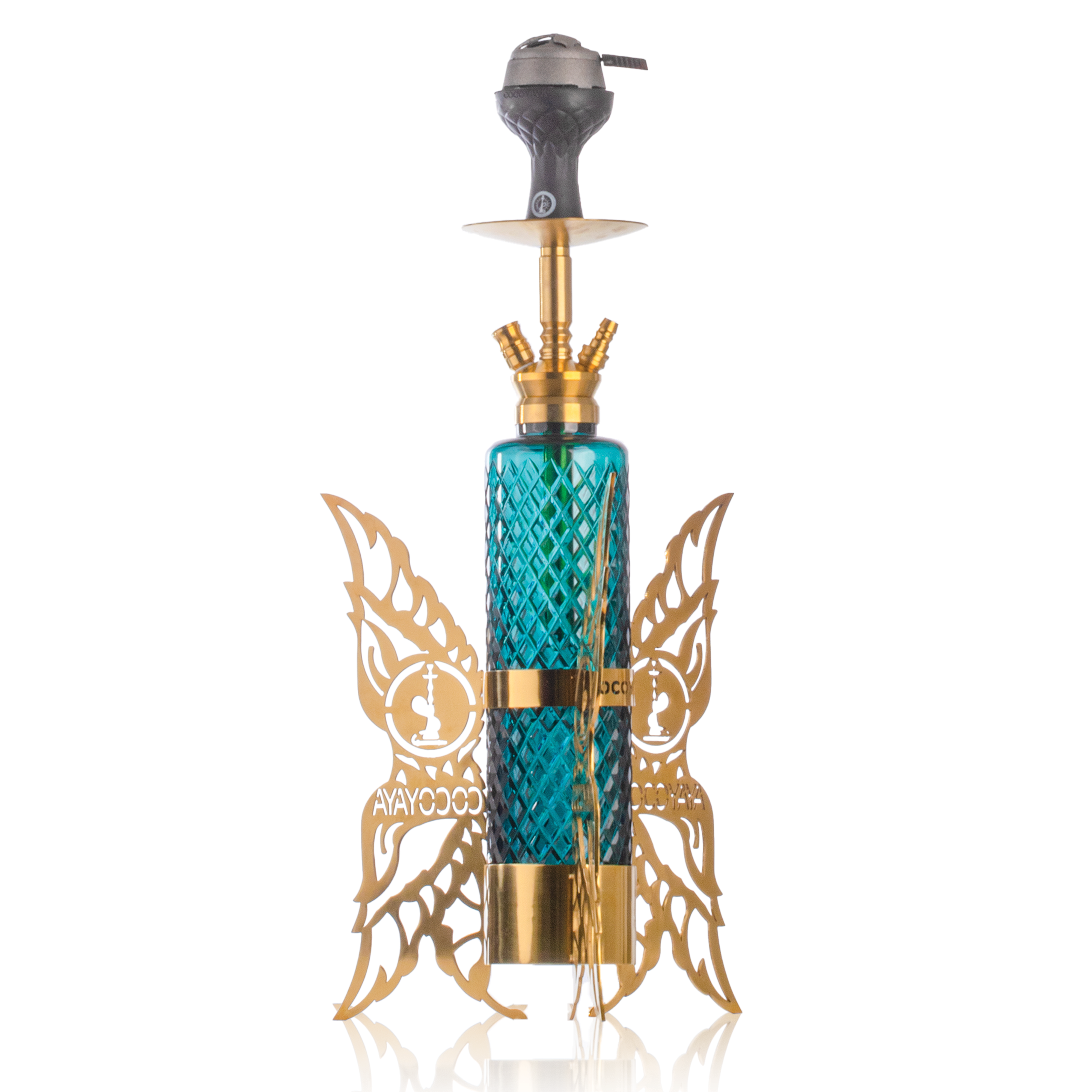 COCOYAYA Flamingo Hookah - Golden & Green Base