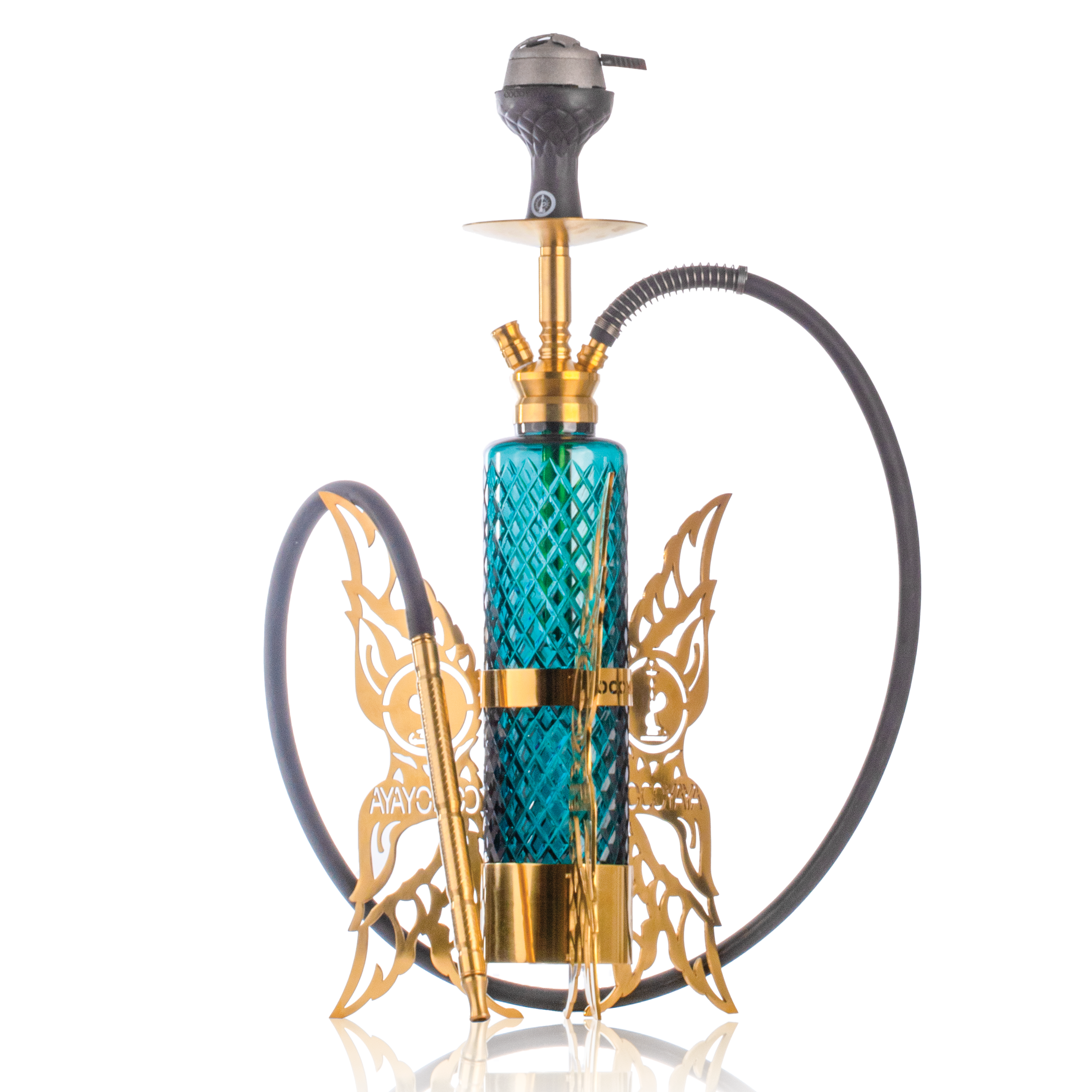 COCOYAYA Flamingo Hookah - Golden & Green Base