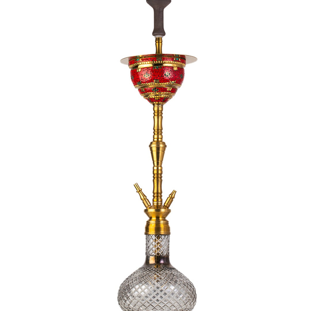 COCOYAYA Printed Gamaliya Arabia Grande Hookah - Gold Stem & Round Base