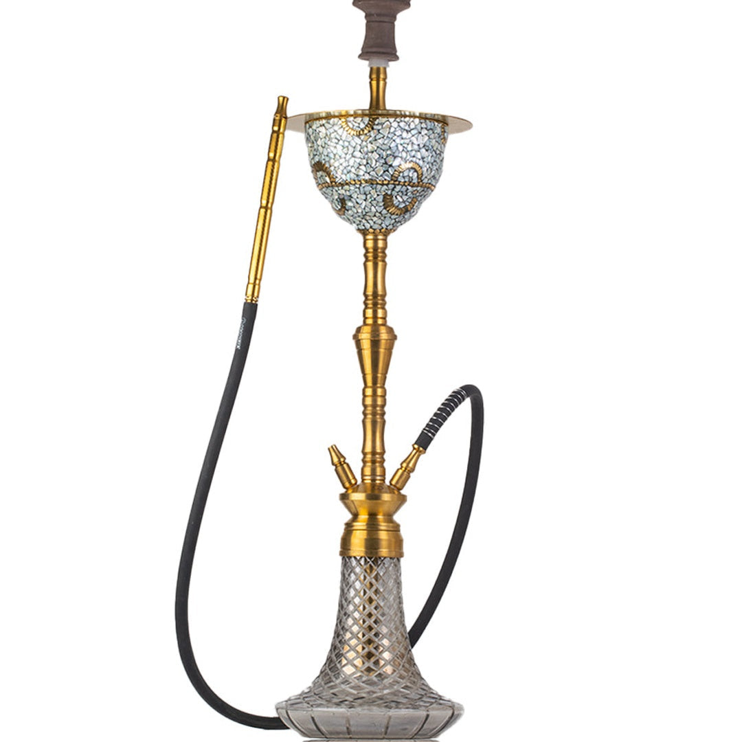 COCOYAYA Printed Gamaliya Arabia Grande Hookah - Gold Stem & CGB Base