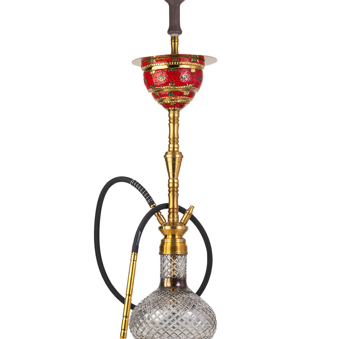COCOYAYA Printed Gamaliya Arabia Grande Hookah - Gold Stem & Round Base