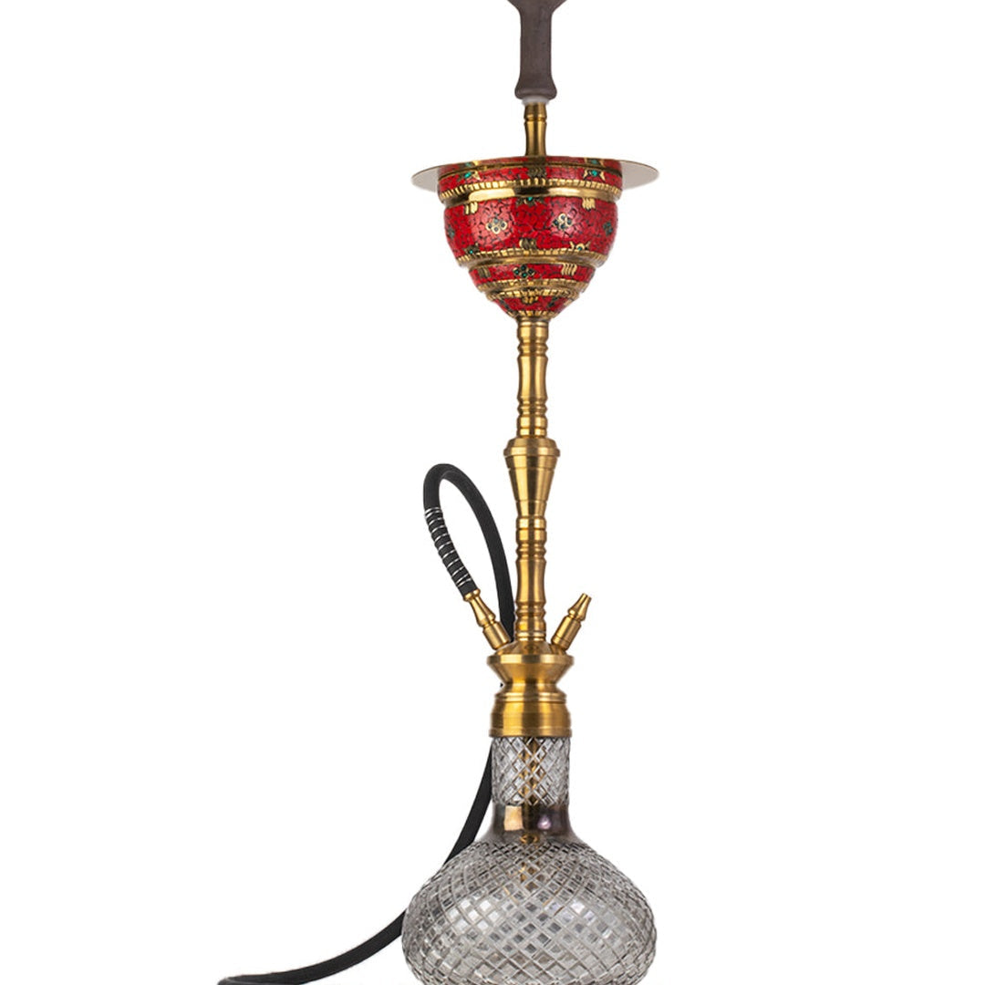 COCOYAYA Printed Gamaliya Arabia Grande Hookah - Gold Stem & Round Base