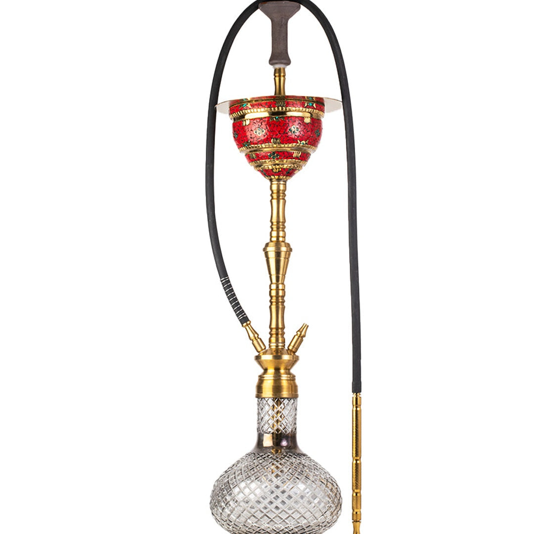 COCOYAYA Printed Gamaliya Arabia Grande Hookah - Gold Stem & Round Base