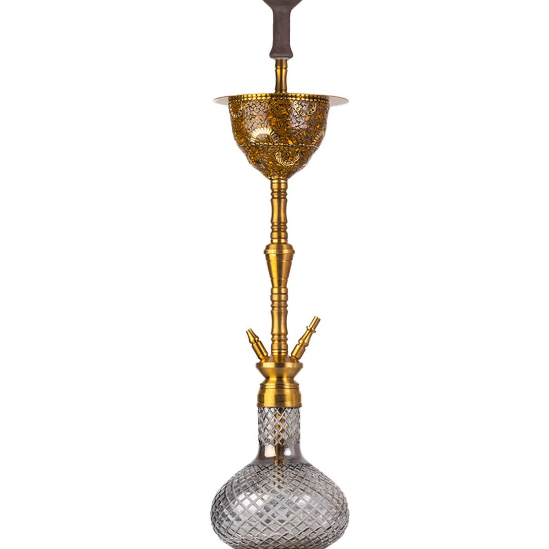 COCOYAYA Printed Gamaliya Arabia Grande Hookah - Gold Stem & Round Base