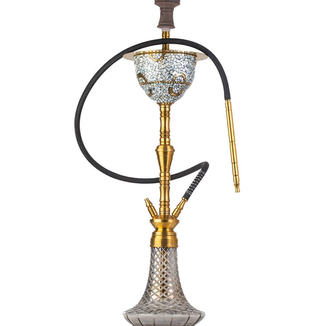 COCOYAYA Printed Gamaliya Arabia Grande Hookah - Gold Stem & CGB Base