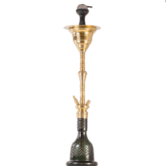 COCOYAYA Gamaliya Arabia Grande Hookah with Bag - Gold Stem & Green Base