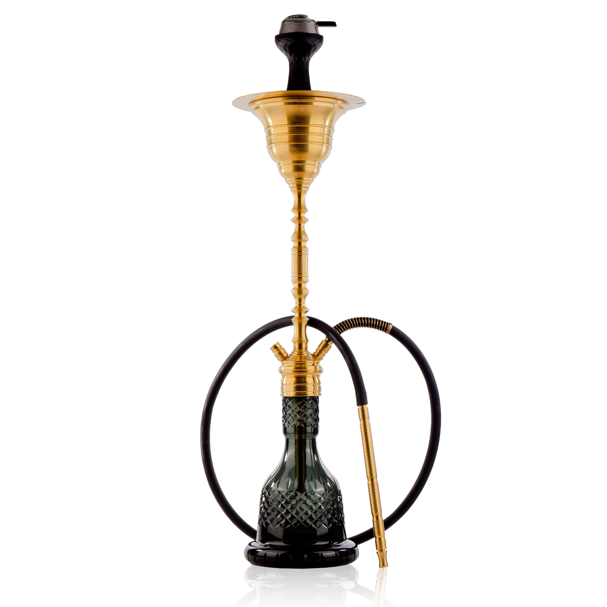 COCOYAYA Gamaliya Hani Hookah - Golden Stem & Emerald Green Base