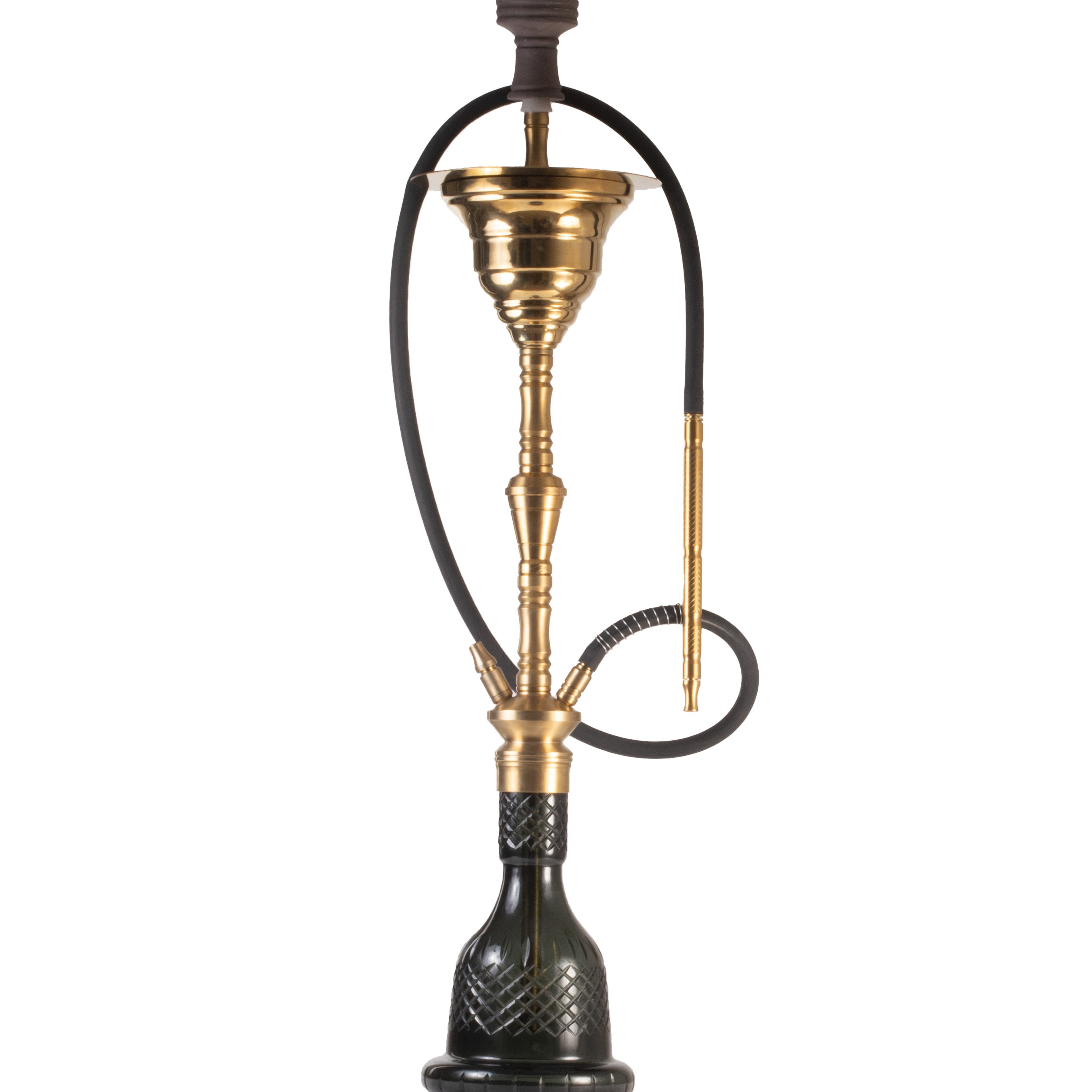 COCOYAYA Gamaliya Arabia Grande Hookah - Gold Stem & Emerald Green Base