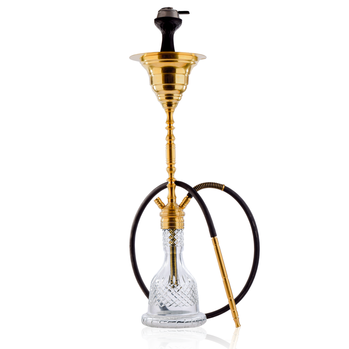 COCOYAYA Gamaliya Hani Hookah - Golden Stem & Transparent Base