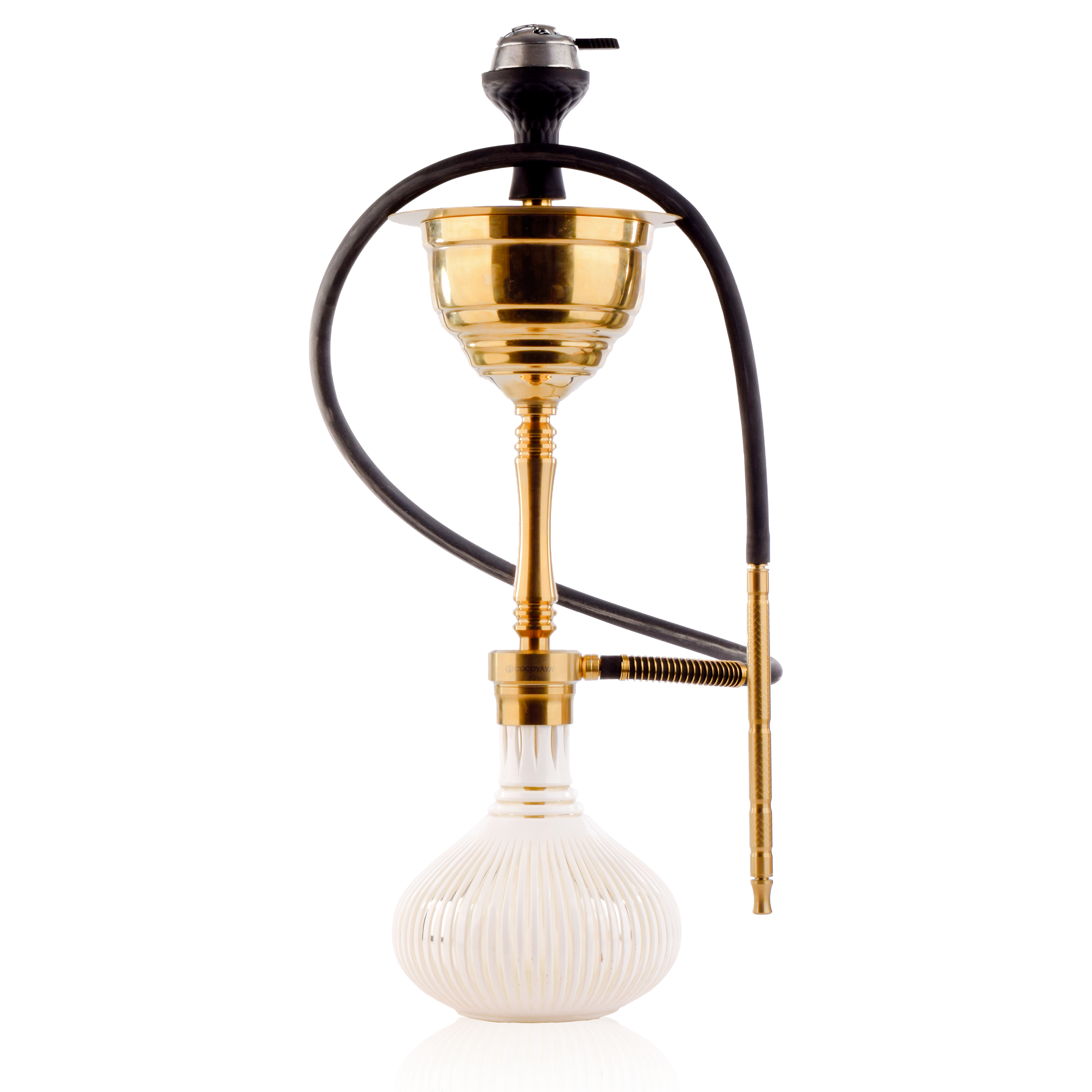 COCOYAYA Yara Hookah - Gold Stem & White Base