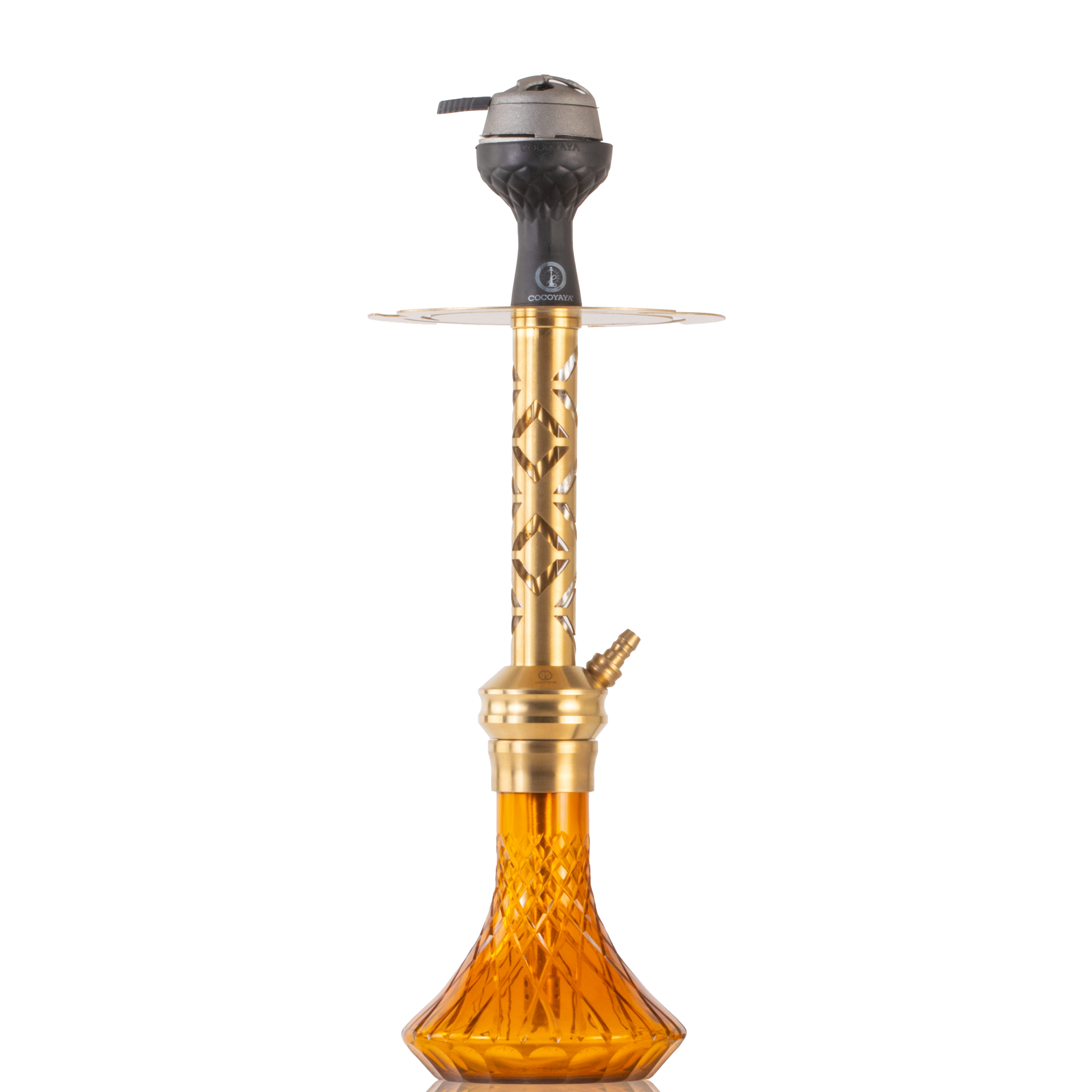 COCOYAYA Valeria Gem Hookah with Bag - Gold Stem & Amber Base