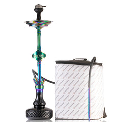 COCOYAYA Great King Hookah with Bag - Rainbow Stem & Black Base
