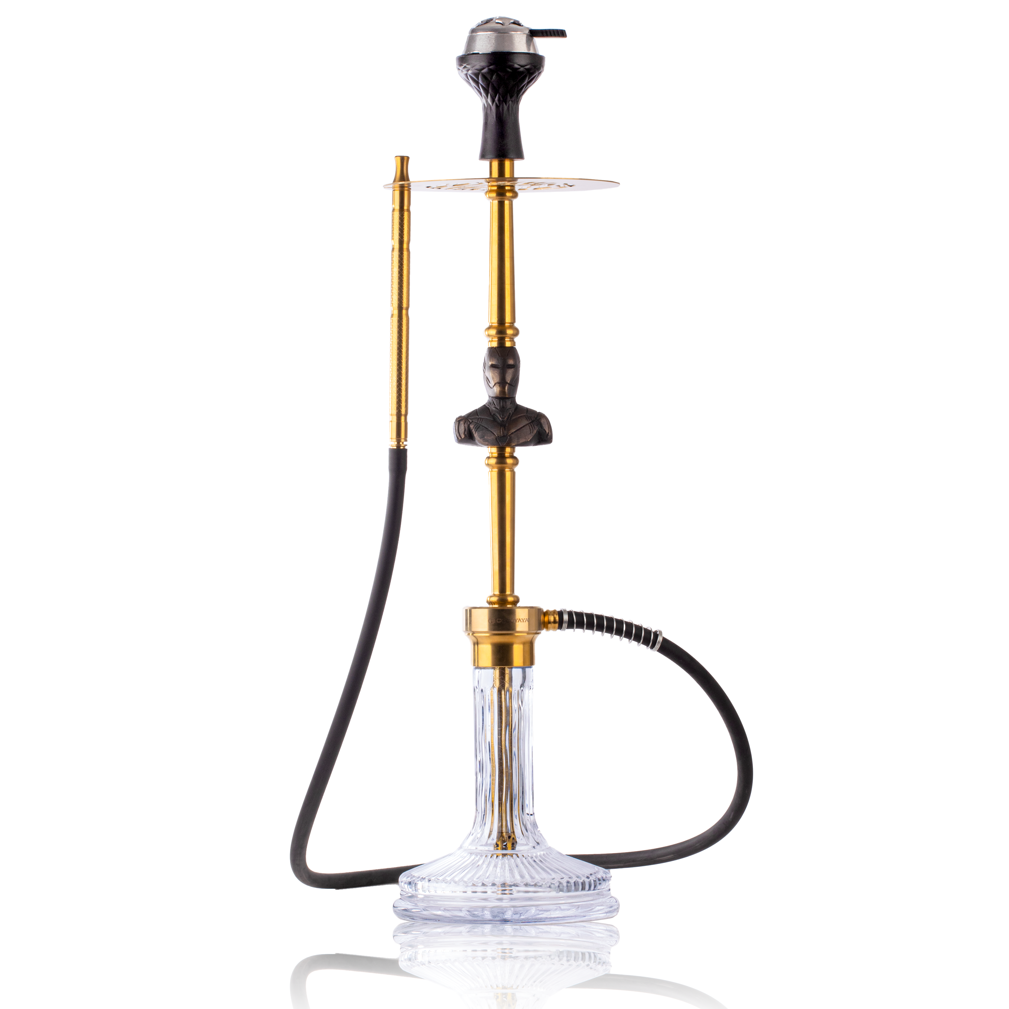 COCOYAYA Jungle Series Ironman Hookah - Gold (Transparent Base)