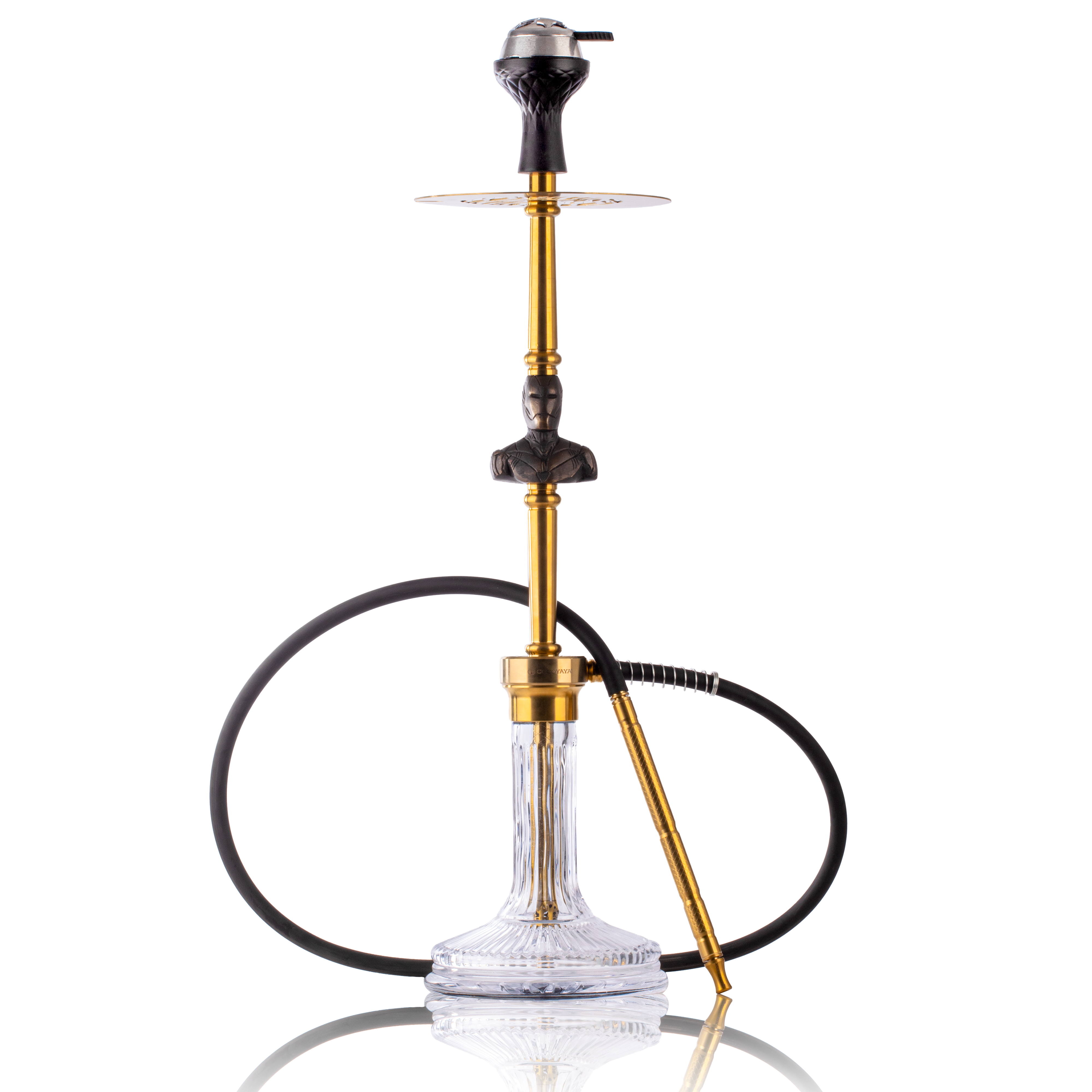 COCOYAYA Jungle Series Ironman Hookah - Gold (Transparent Base)
