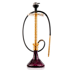 COCOYAYA King Series 2.0 Plus 2.0 Hookah with Black Bag - Gold Stem & Purple Base