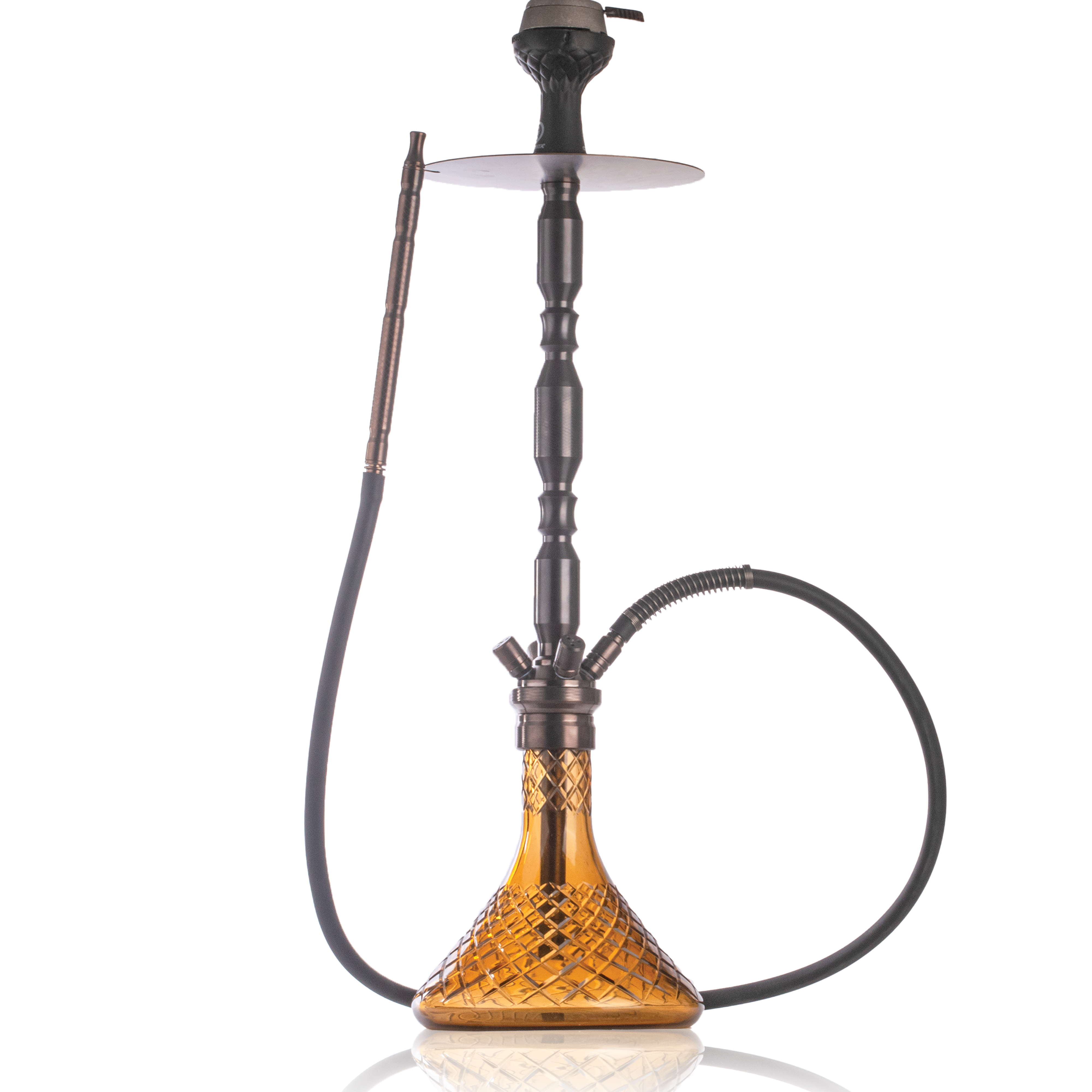 COCOYAYA King Series Brando Hookah - Black Stem & Amber Base