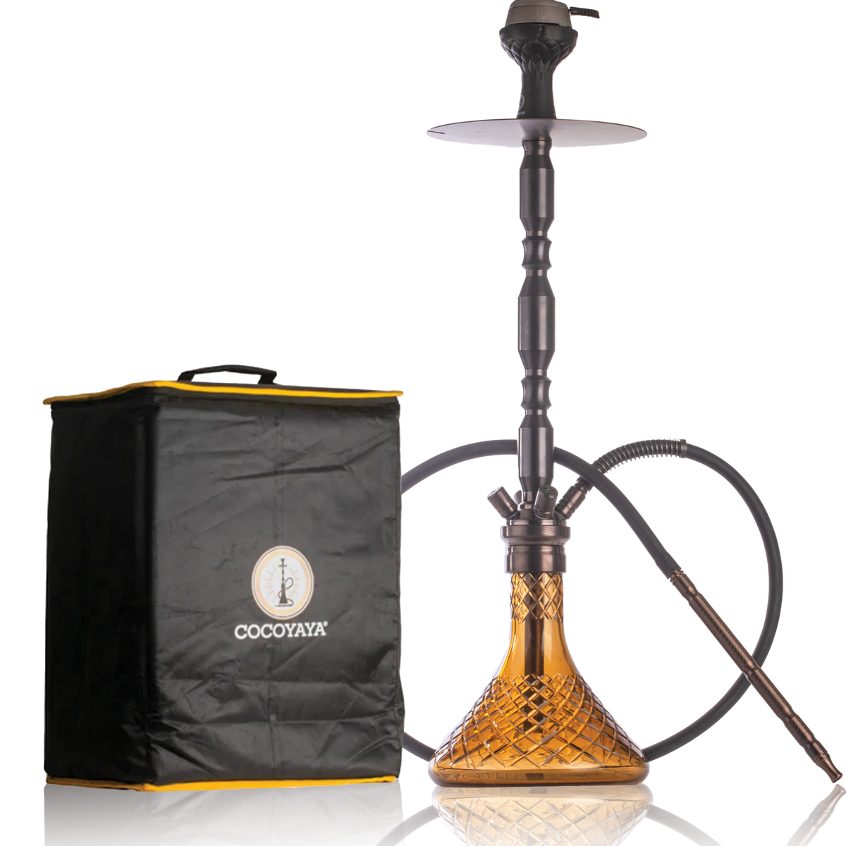 COCOYAYA King Series Brando Hookah - Black Stem & Amber Base