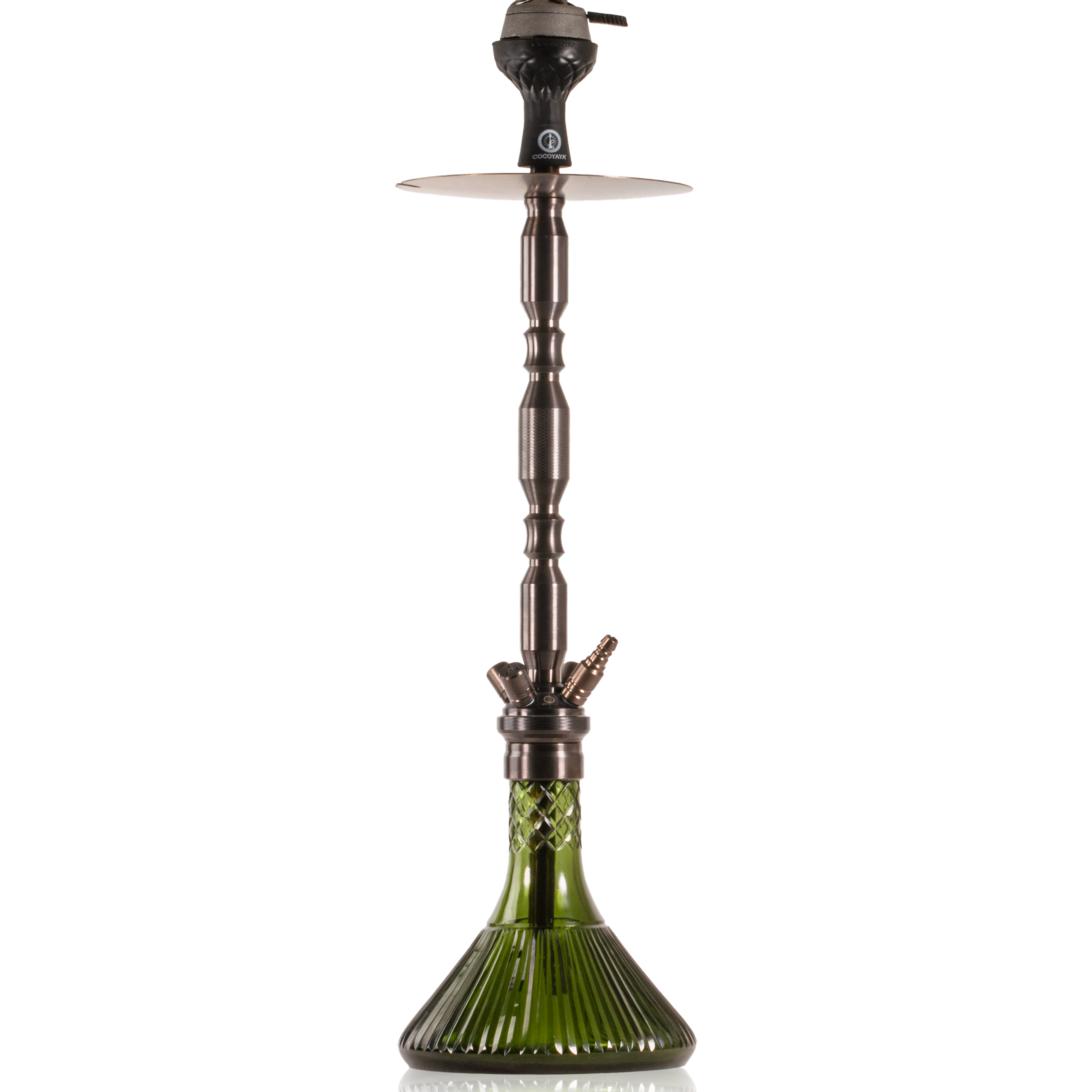 COCOYAYA King Series Brando Hookah - Bronze Stem & Green Line Base