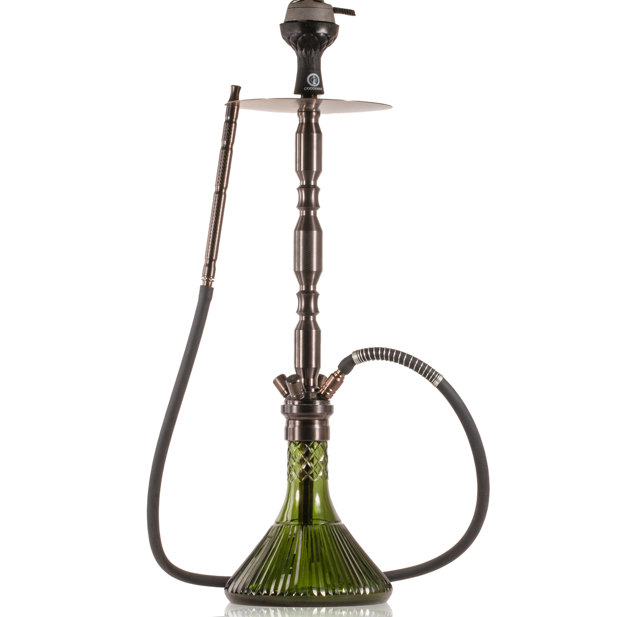 COCOYAYA King Series Brando Hookah - Bronze Stem & Green Line Base