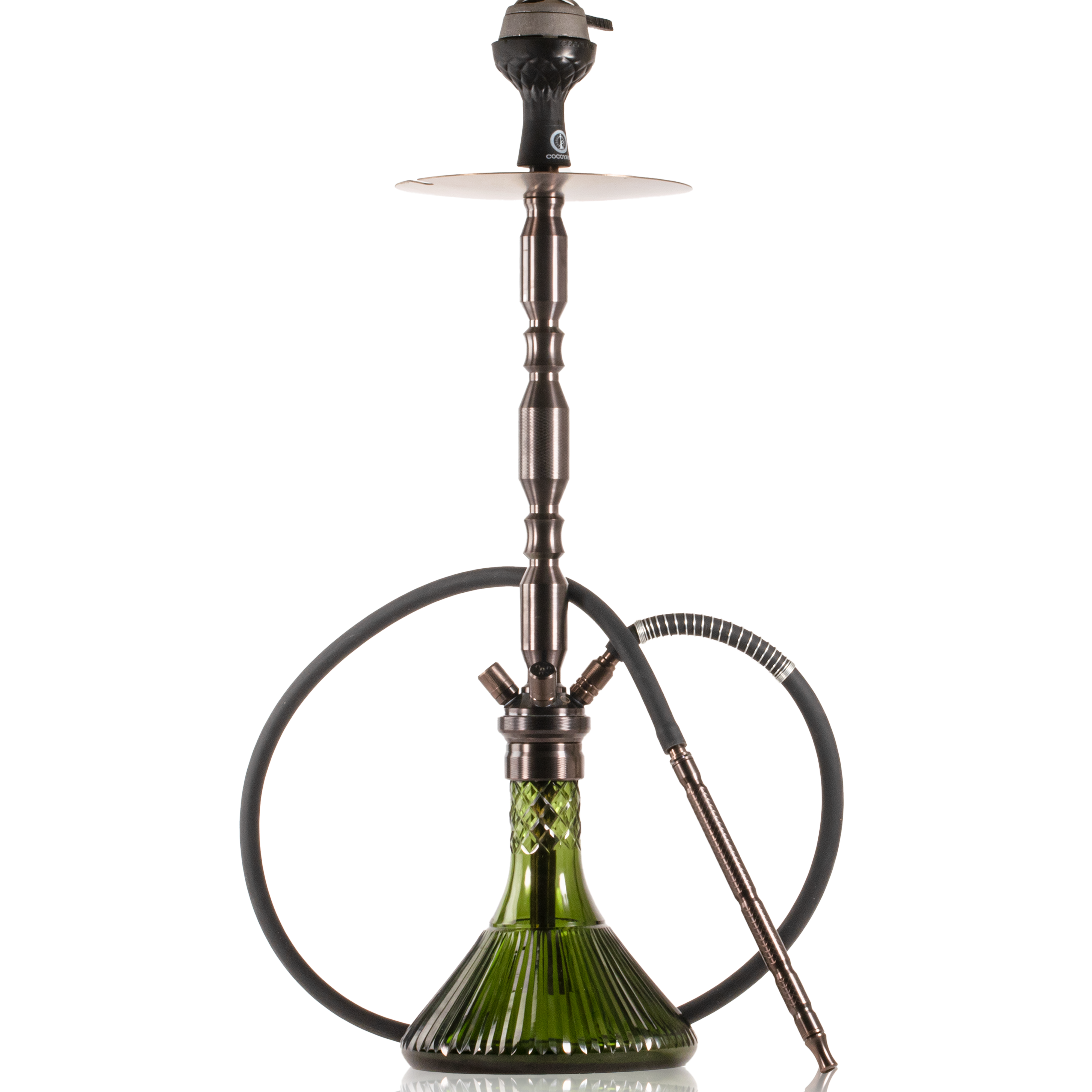 COCOYAYA King Series Brando Hookah - Bronze Stem & Green Line Base