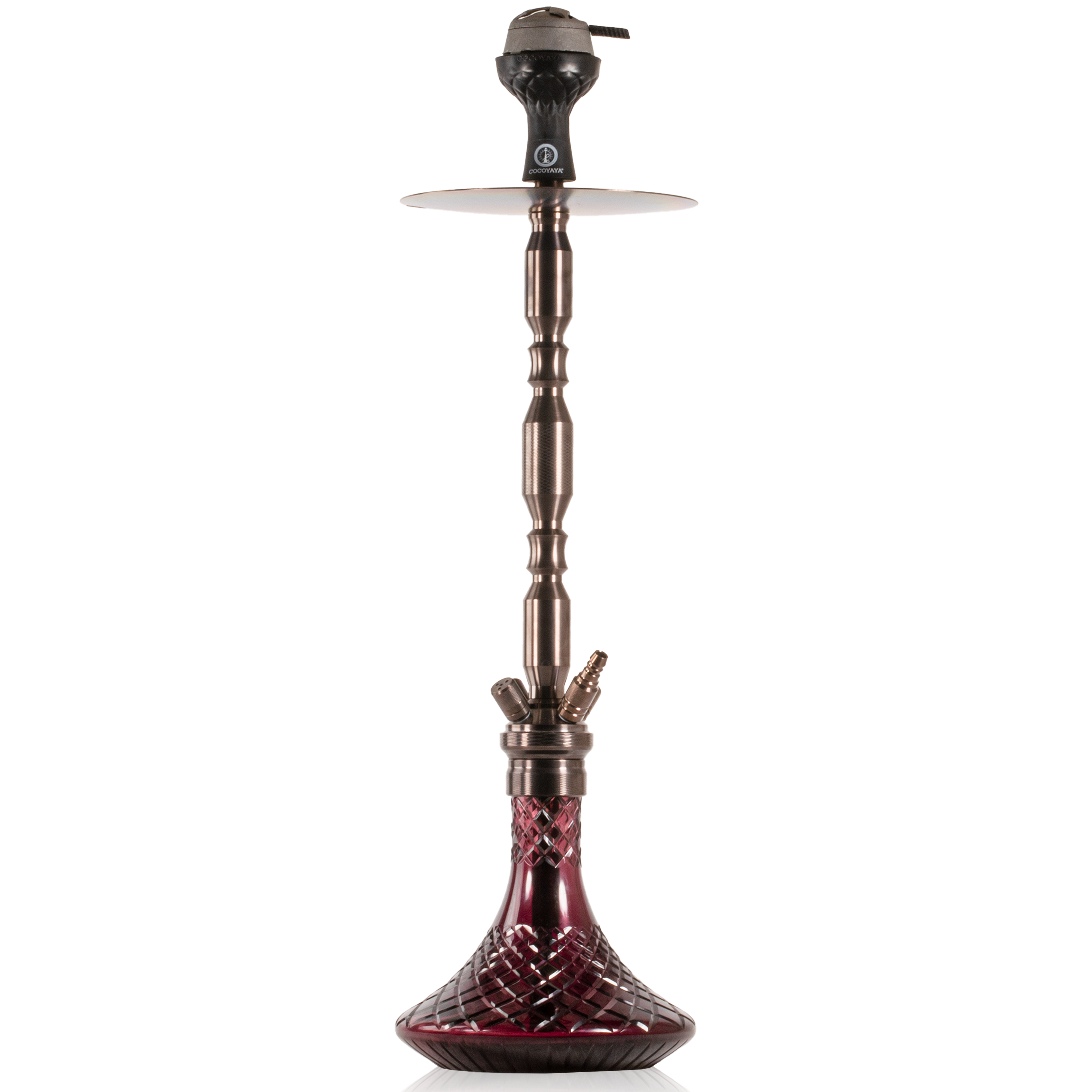 COCOYAYA King Series Brando Hookah - Bronze Stem & Purple CGB Base