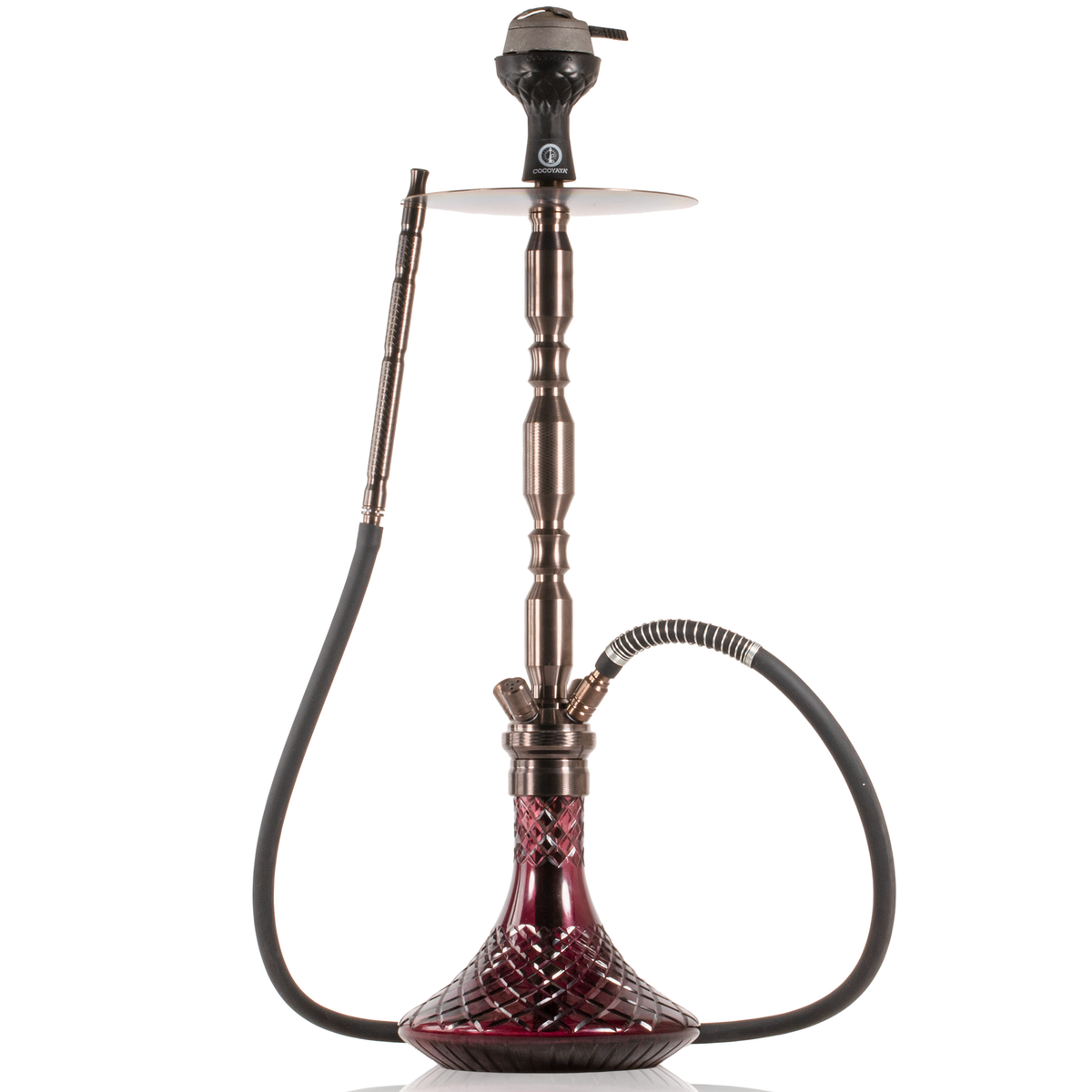 COCOYAYA King Series Brando Hookah - Bronze Stem & Purple CGB Base