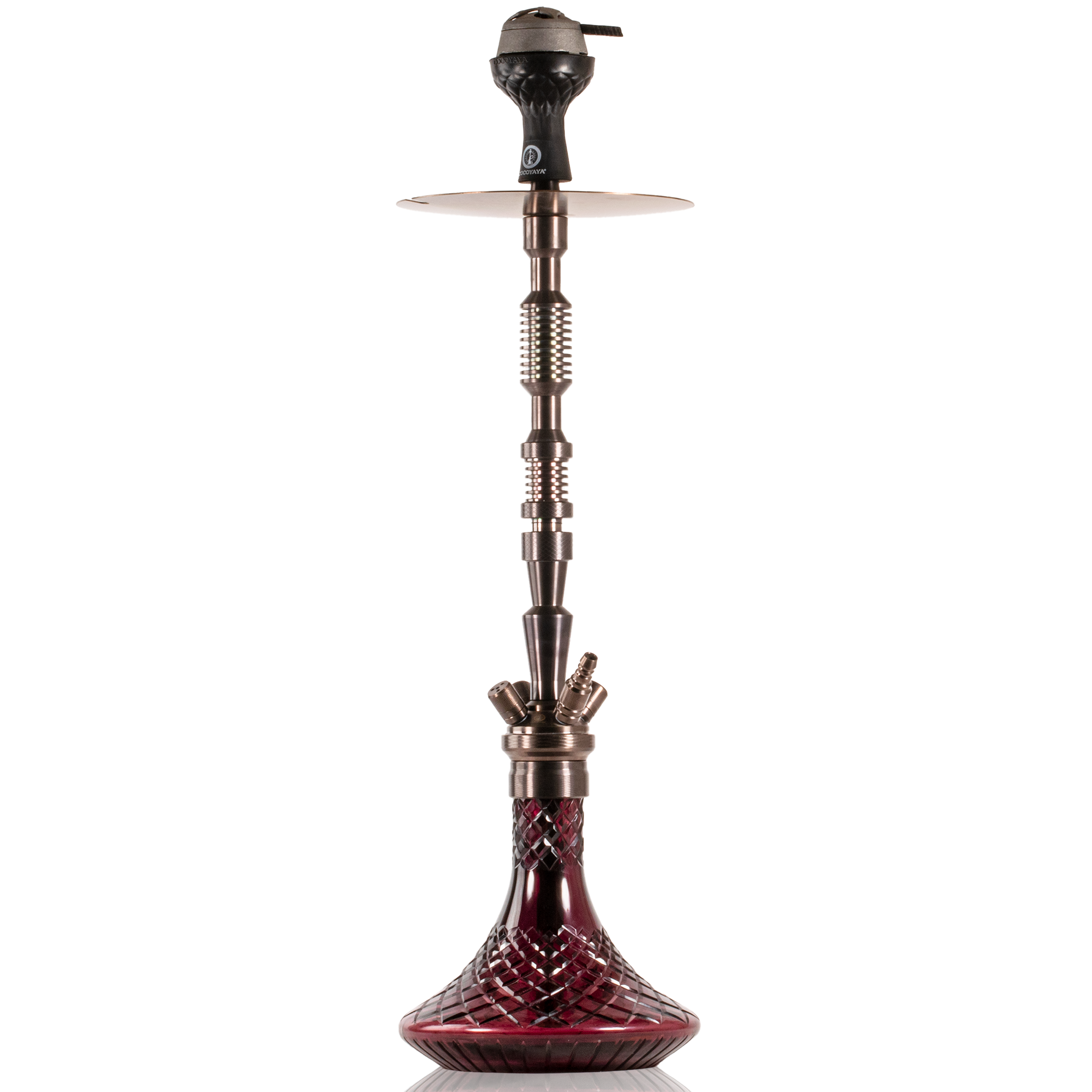 COCOYAYA King Series Dario Hookah - Bronze Stem & Purple CGB Base