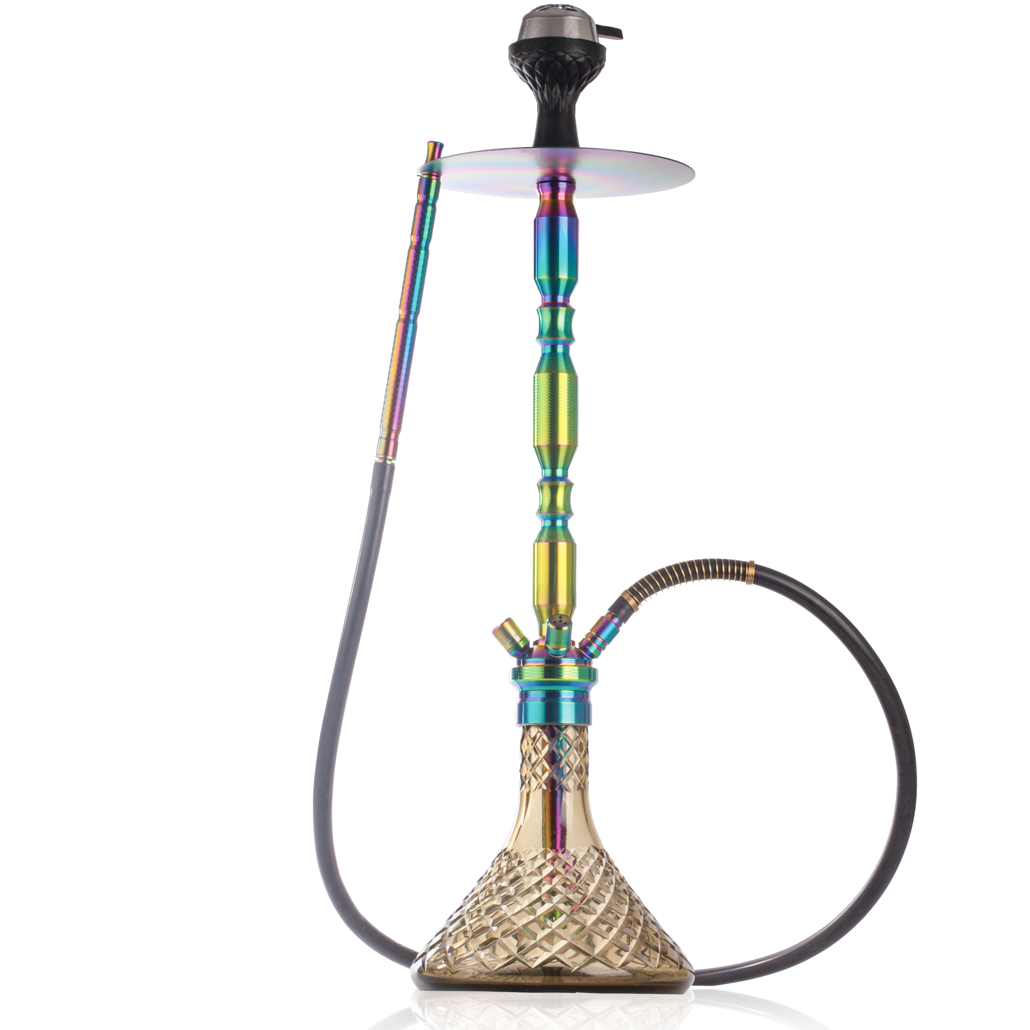 COCOYAYA King Series Brando Hookah - Rainbow Stem & Grey Base