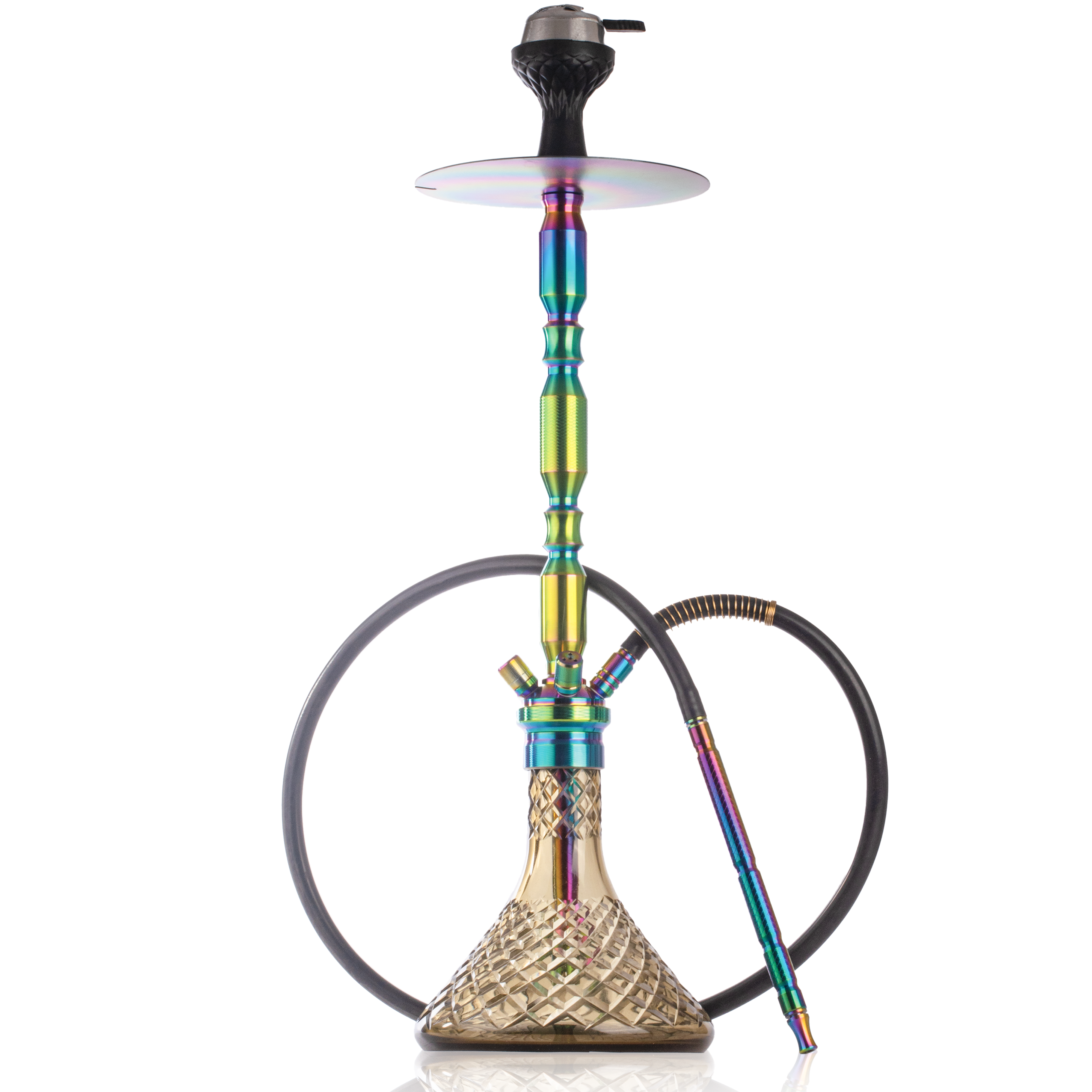 COCOYAYA King Series Brando Hookah - Rainbow Stem & Grey Base