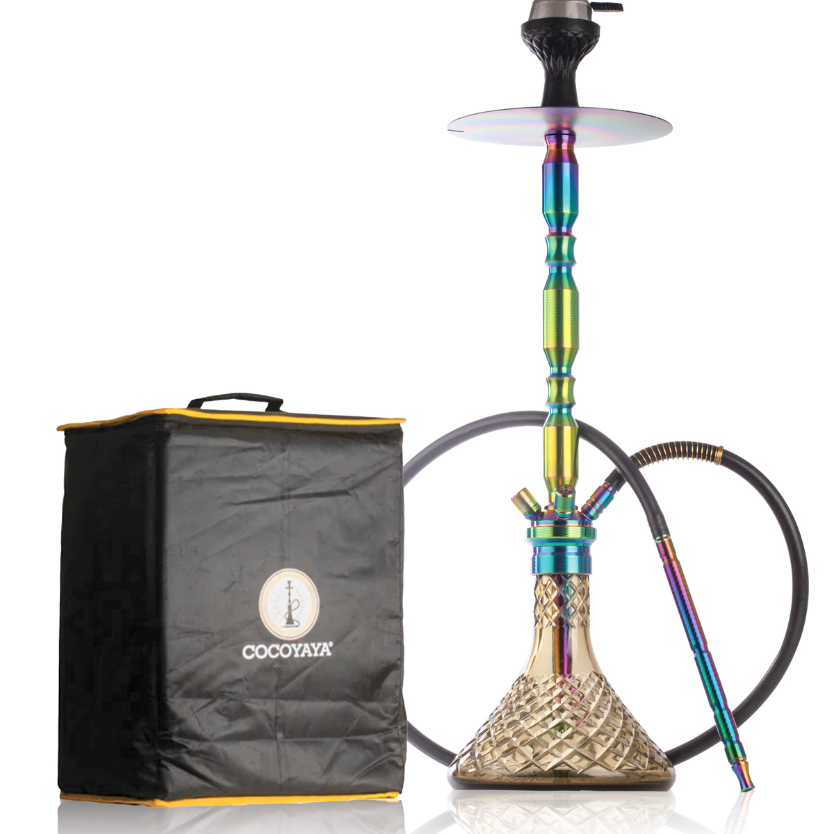 COCOYAYA King Series Brando Hookah - Rainbow Stem & Grey Base