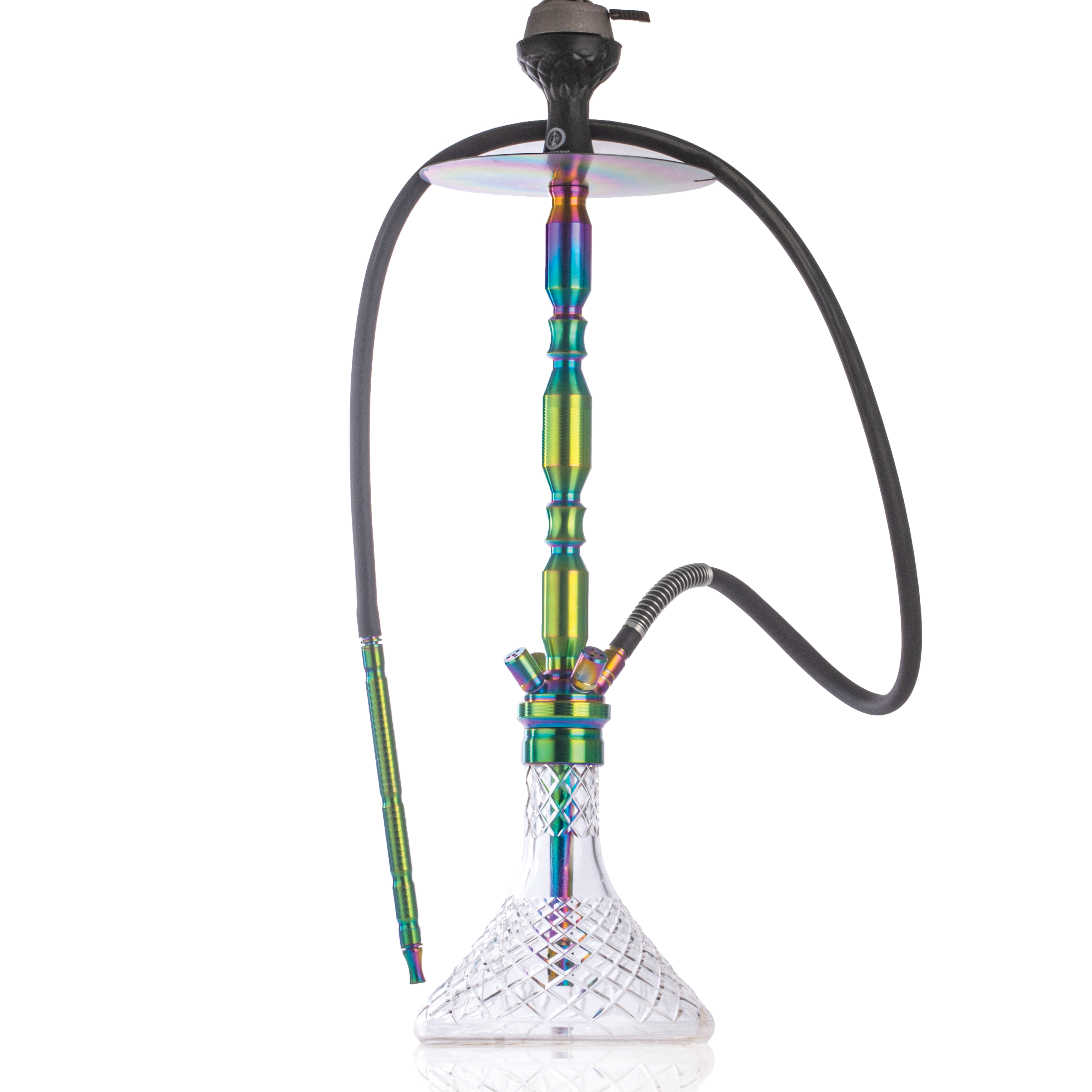 COCOYAYA King Series Brando Hookah - Rainbow Stem & Transparent Base
