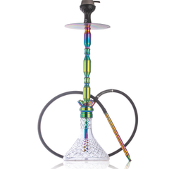COCOYAYA King Series Brando Hookah - Rainbow Stem & Transparent Base