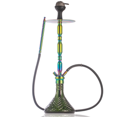 COCOYAYA King Series Brando Hookah - Rainbow Stem & Emerald Green Base