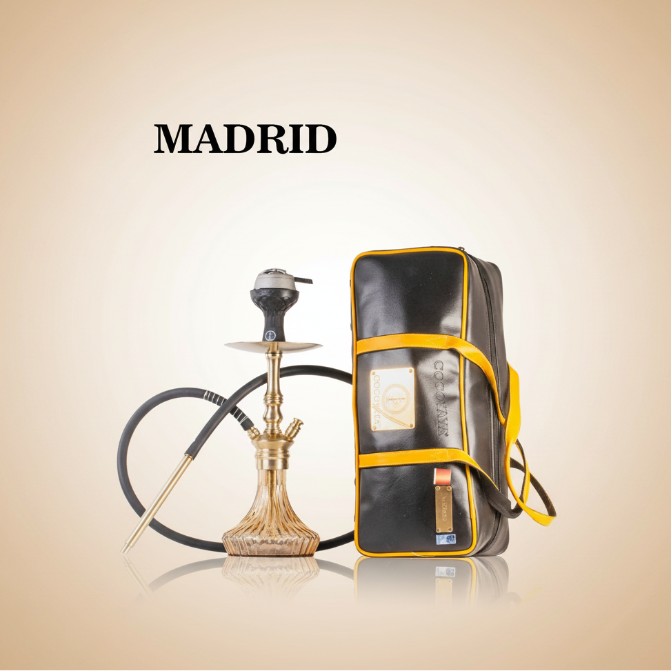 COCOYAYA Madrid Hookah with Bag - Gold Stem & Gold Base