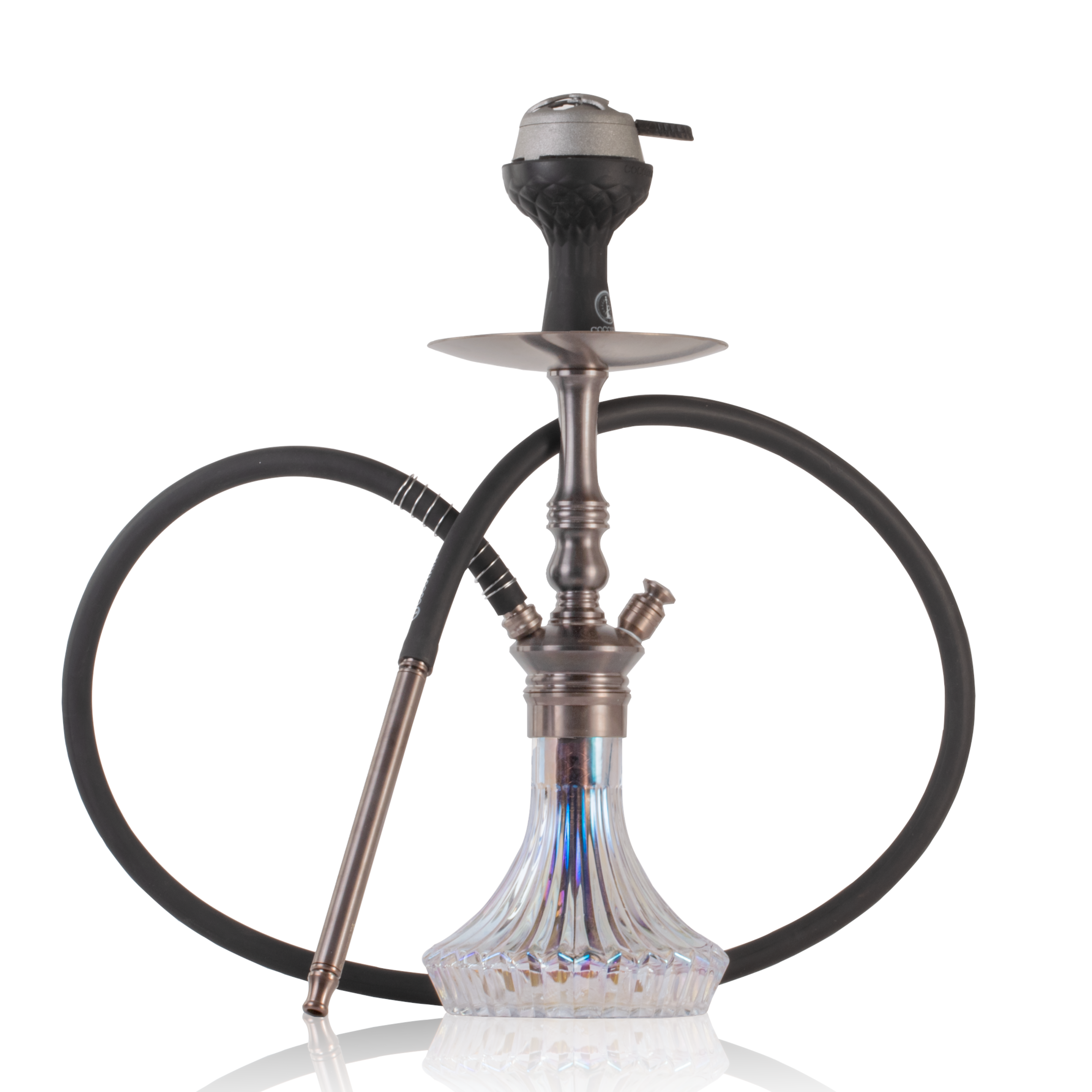 COCOYAYA Madrid Hookah with Bag - Bronze Stem & Transparent Base