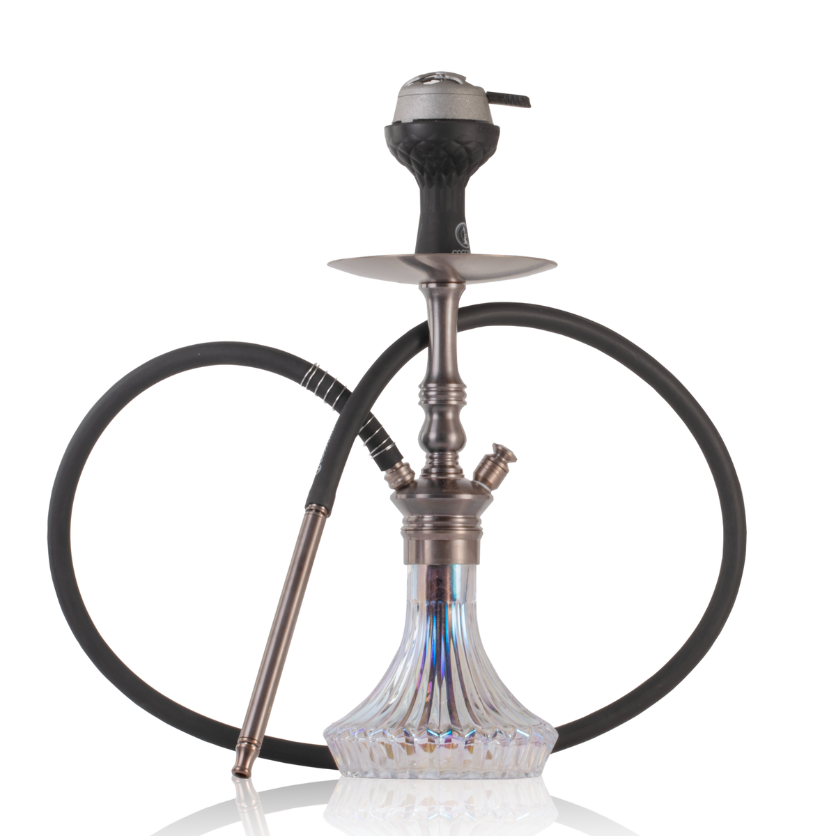 COCOYAYA Madrid Hookah with Bag - Bronze Stem & Transparent Base