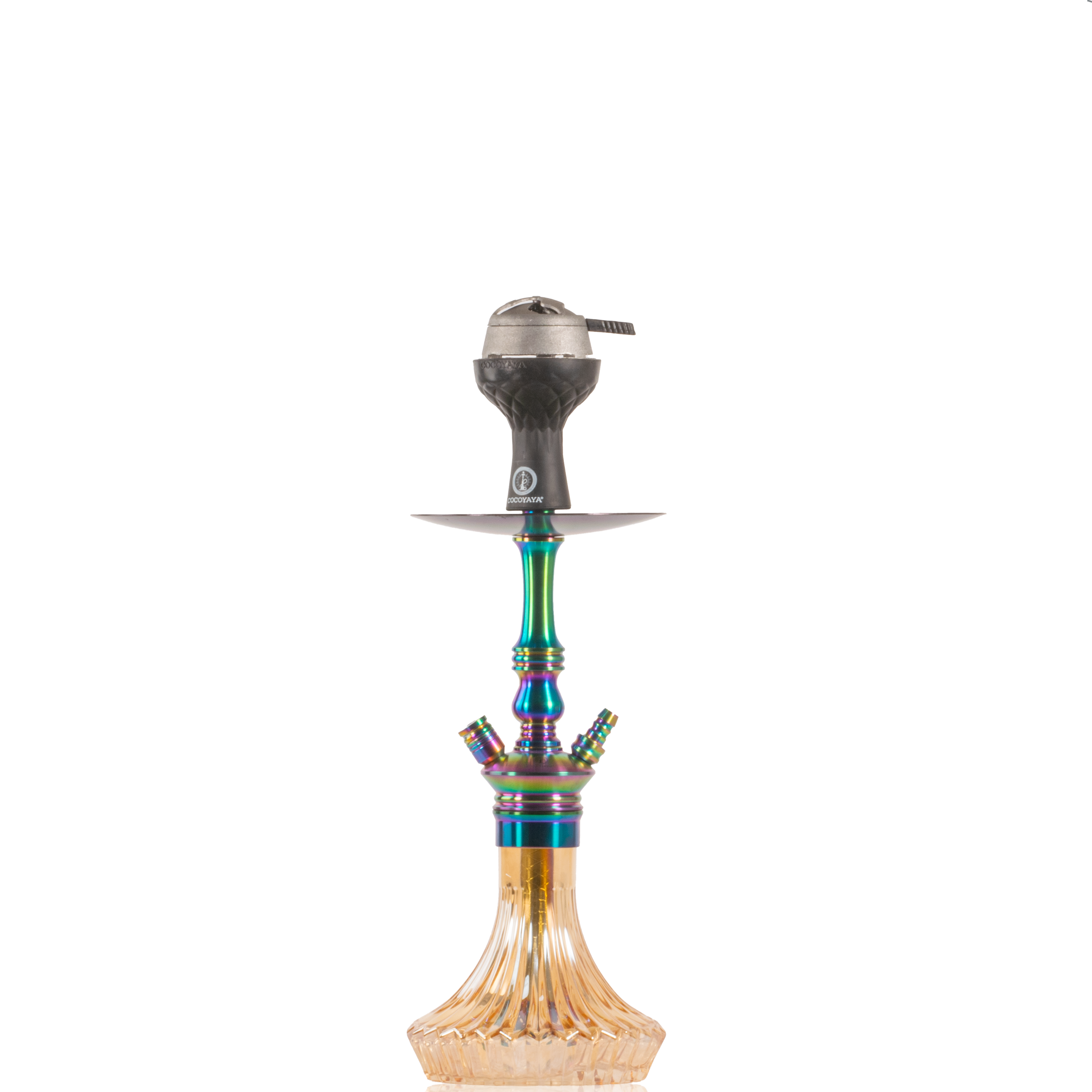 COCOYAYA Madrid Hookah with Bag - Rainbow Stem & Gold Base