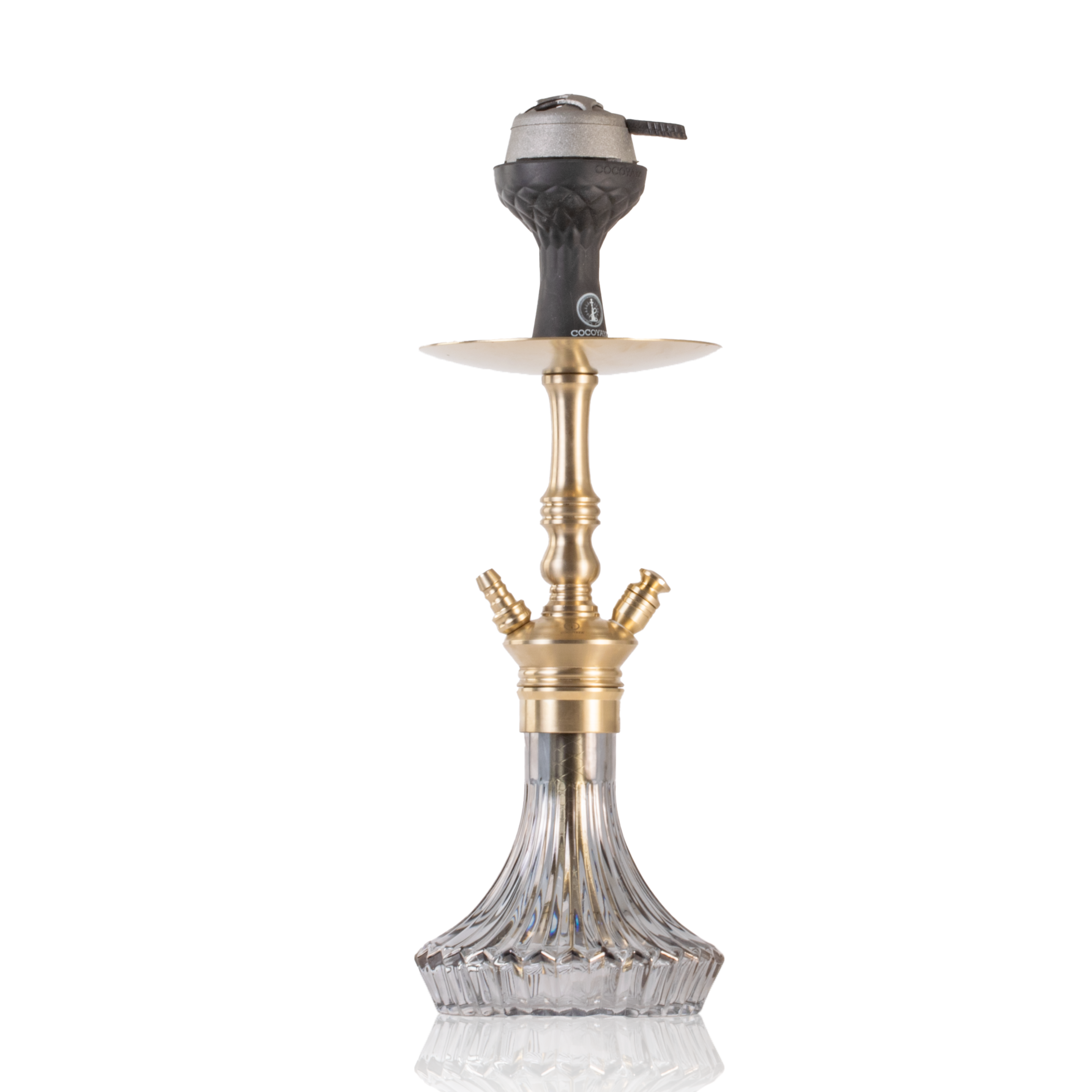 COCOYAYA Madrid Hookah with Bag - Gold Stem & Grey Base