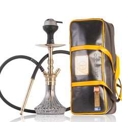 COCOYAYA Madrid Hookah with Bag - Gold Stem & Grey Base