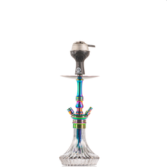 COCOYAYA Madrid Hookah with Bag - Rainbow Stem & Grey Base