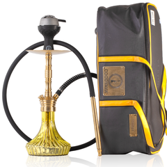 COCOYAYA Milan Hookah with Bag - Gold Stem & Golden Base