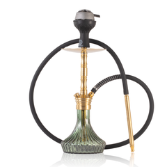 COCOYAYA Milan Hookah with Bag - Gold Stem & Green Base