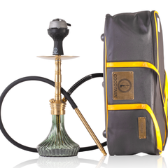 COCOYAYA Milan Hookah with Bag - Gold Stem & Green Base