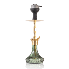 COCOYAYA Milan Hookah with Bag - Gold Stem & Green Base