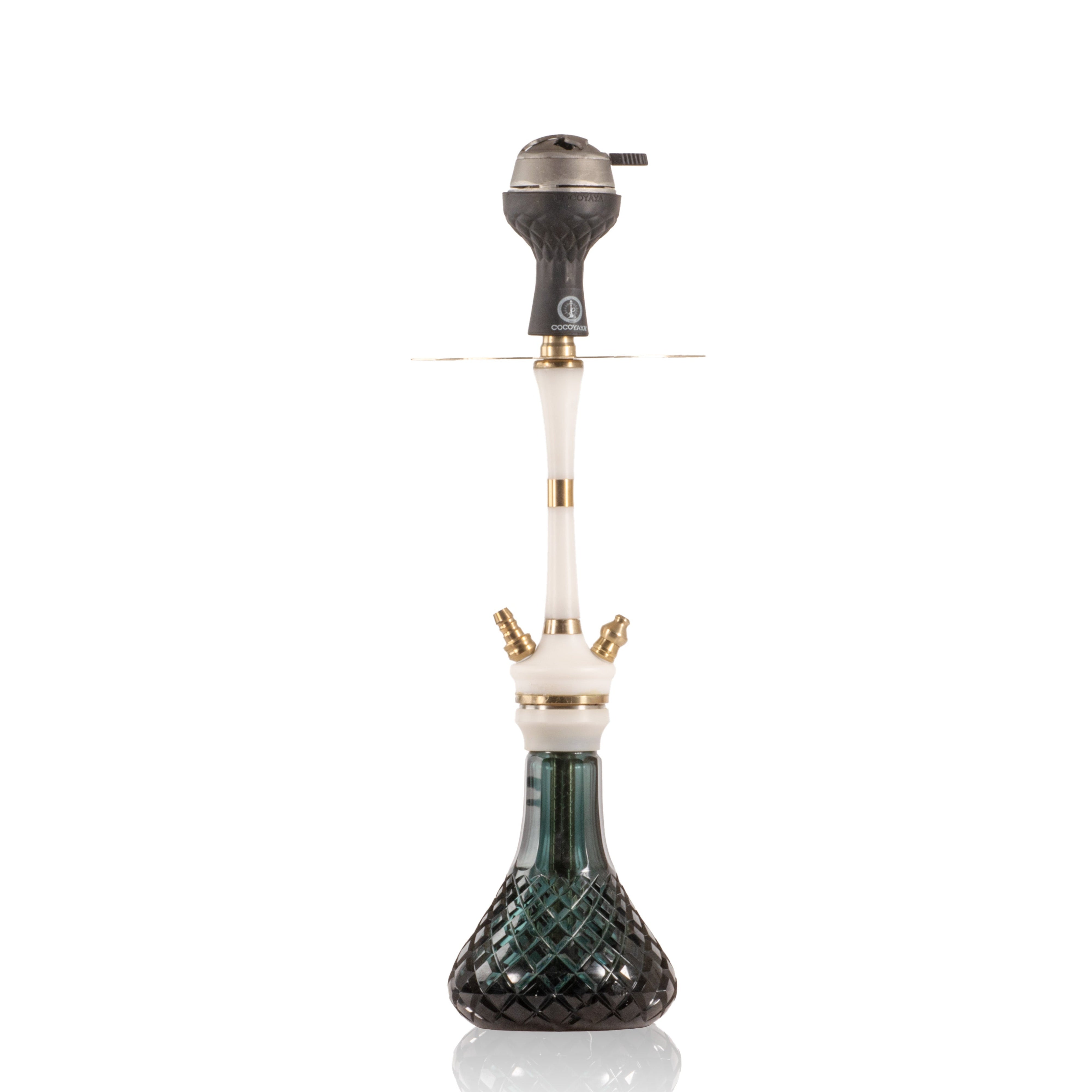 COCOYAYA Mirza Hookah with Bag - Gold Stem & Aqua Base