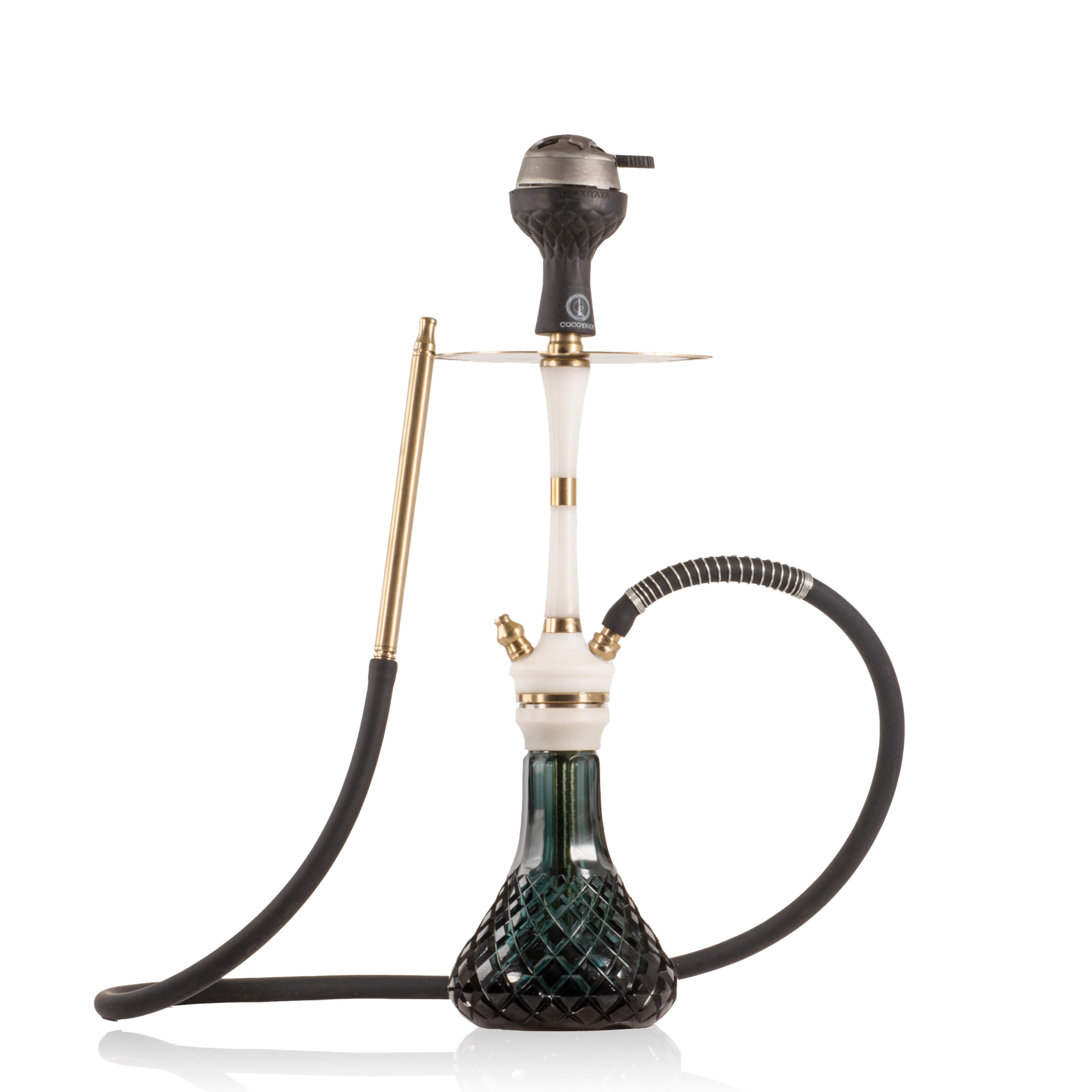 COCOYAYA Mirza Hookah with Bag - Gold Stem & Aqua Base