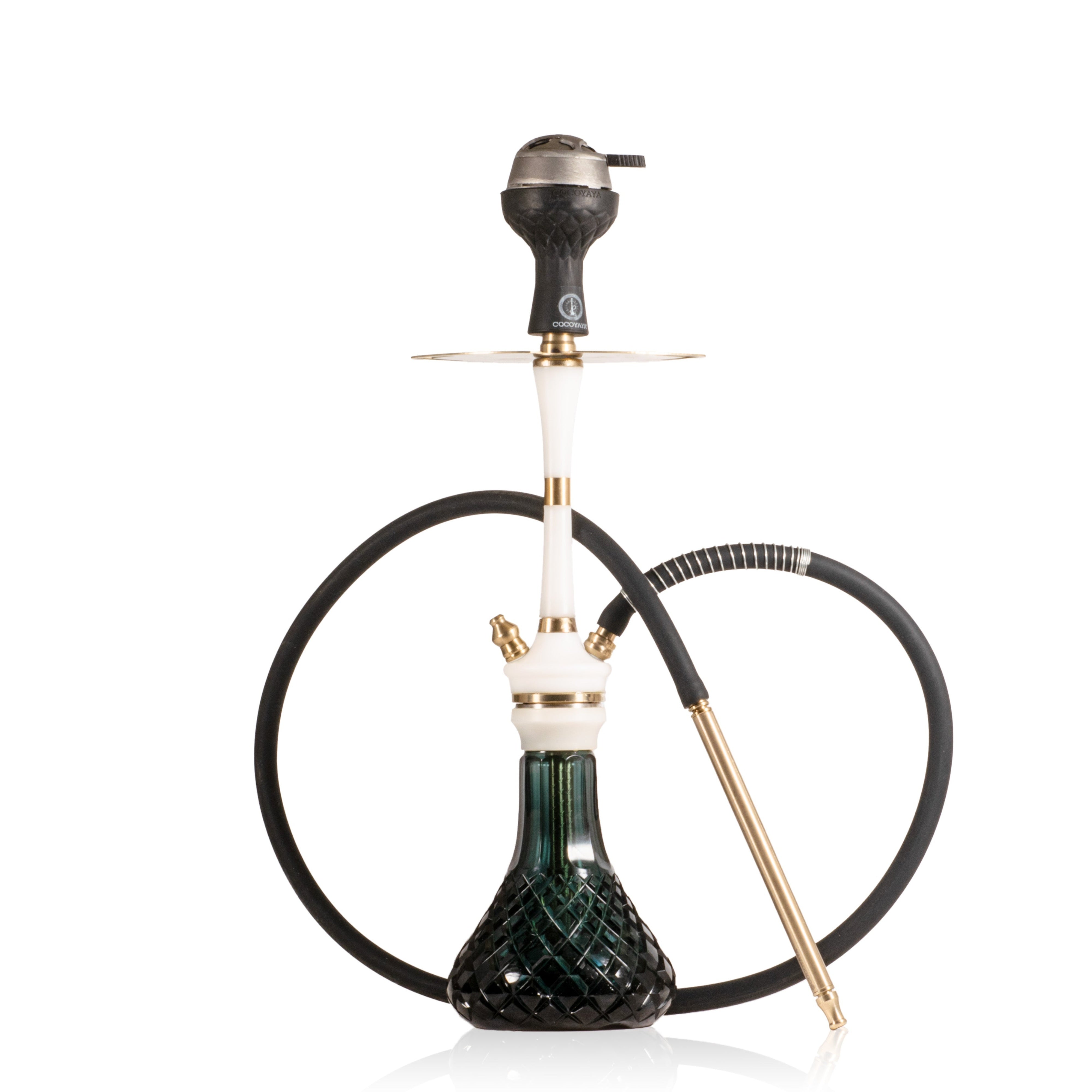 COCOYAYA Mirza Hookah with Bag - Gold Stem & Aqua Base