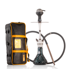 COCOYAYA Mirza Hookah with Bag - Bronze Stem & Emerald Green Base