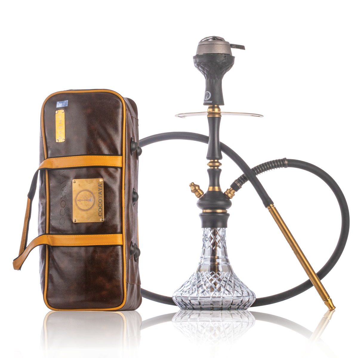 COCOYAYA Pasha Hookah - Black Stem & Transparent Base